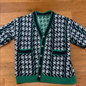 Green and Black cardigan